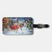 Étiquette À Bagage Saison Festive de Noël de Boxer (Dos horizontal)