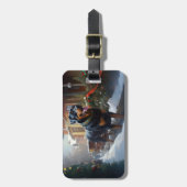 Étiquette À Bagage Saison festive de Noël de Rottweiler (Devant Vertical)