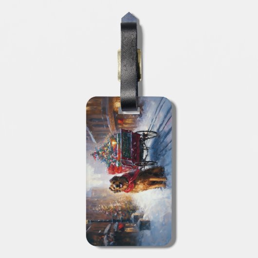 Étiquette À Bagage Saison festive de Noël de Setter en Irlande (Dos Vertical)