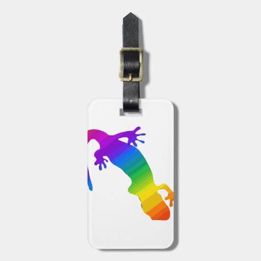 Étiquette À Bagage Salamandre striée arc-en-ciel (Devant Vertical)