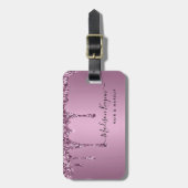 Étiquette À Bagage Salon de coiffure Rose tendance Parties scintillan (Devant Vertical)