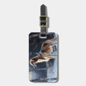 Étiquette À Bagage Saluki Laisser neiger Noël (Devant Vertical)