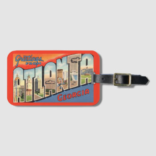 Étiquette À Bagage Salutation Atlanta Géorgie Vintage