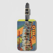 Étiquette À Bagage Salutation Cincinnati vintage (Devant Vertical)