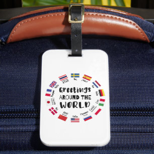Étiquette À Bagage Salutations autour du monde, Bonjour dans toutes l