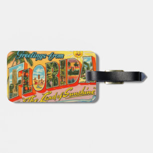Étiquette À Bagage Salutations de la carte postale Vintage Floride