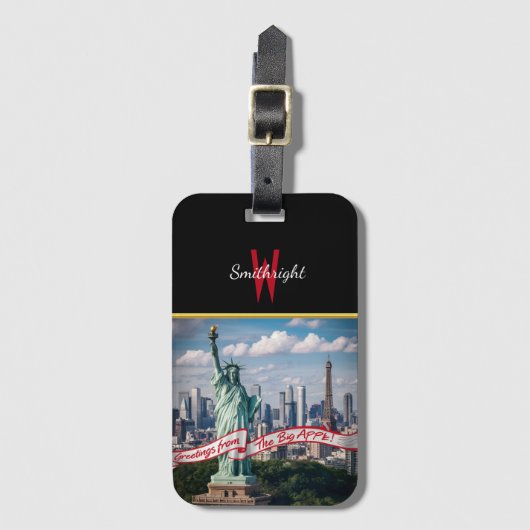 Étiquette À Bagage Salutations De La Grosse Pomme ! (Devant Vertical)