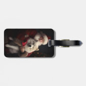 Étiquette À Bagage Samoyé Avec Noël Festif Du Père Noël (Dos horizontal)