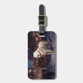 Étiquette À Bagage Samoyed Christmas Festive Saison (Devant Vertical)