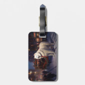 Étiquette À Bagage Samoyed Christmas Festive Saison (Dos Vertical)