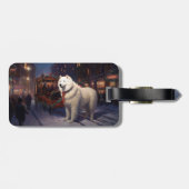 Étiquette À Bagage Samoyed Christmas Festive Saison (Dos horizontal)