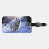 Étiquette À Bagage Samoyed Let It Snow Christmas (Dos horizontal)