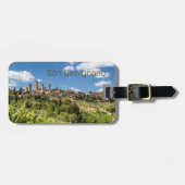 Étiquette À Bagage San Gimignano Toscane Italie Panorama Souvenir (Devant horizontal)