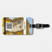 Étiquette À Bagage Sandro Botticelli - Naissance de Vénus - Code QR (Devant horizontal)