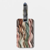 Étiquette À Bagage Sandy Waves Earth-Tone (Dos Vertical)