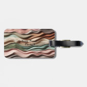 Étiquette À Bagage Sandy Waves Earth-Tone (Dos horizontal)
