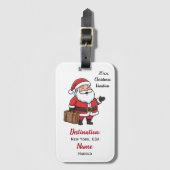 Étiquette À Bagage Santa Claus Christmas Trip (Devant Vertical)