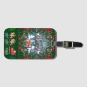 Étiquette À Bagage Santa Claus en traîneau à chiens conduit par des r (Devant Horizontal)