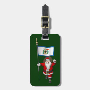 Étiquette À Bagage Santa Claus With Ensign Of West Virginia