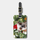 Étiquette À Bagage Santa Hat Bulldog Christmas Tree Snowman boîte cad (Devant Vertical)