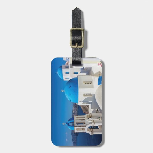 Étiquette À Bagage Santorin Grèce (Devant Vertical)