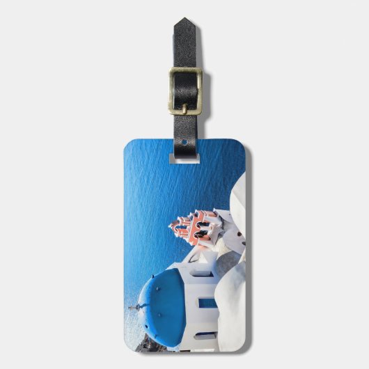 Étiquette À Bagage Santorin, Grèce (Devant Vertical)