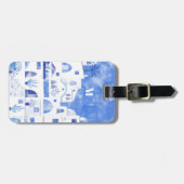 Étiquette À Bagage Santorin Monogram Aquarelle Art (Devant horizontal)