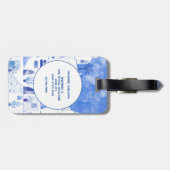 Étiquette À Bagage Santorin Monogram Aquarelle Art (Dos horizontal)