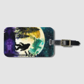 Étiquette À Bagage Sasquatch pleine lune (Devant Horizontal)