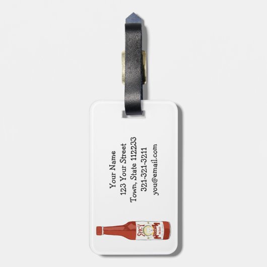 Étiquette À Bagage Sauce chaude pimentée plaisir Picante Motif PERSON (Dos Vertical)