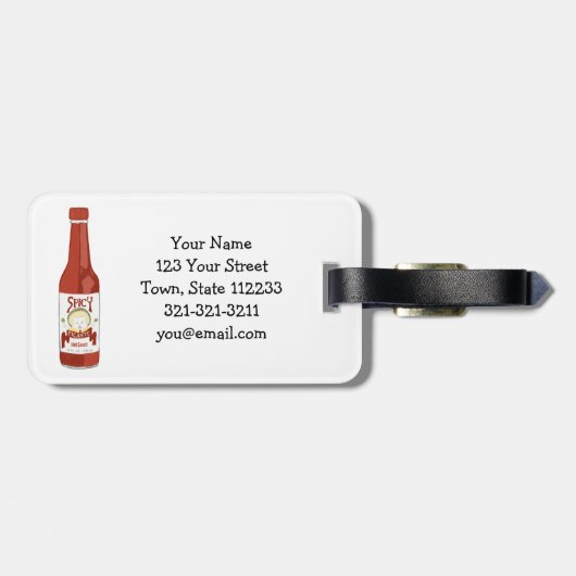 Étiquette À Bagage Sauce chaude pimentée plaisir Picante Motif PERSON (Dos horizontal)
