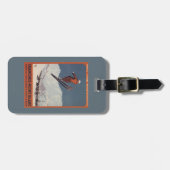 Étiquette À Bagage Saut à skis - affiche olympique de promo de PLM (Devant horizontal)