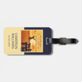 Étiquette À Bagage Sauter Sur Un Lac (Dos horizontal)