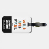 Étiquette À Bagage Sauvage et libre | Lettres Doodle (Dos horizontal)