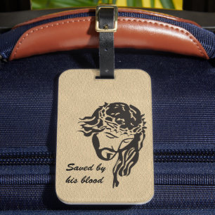 Étiquette À Bagage Sauvé par le sang Jésus Couronne d'épines