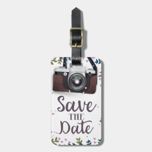 Étiquette À Bagage Sauvegarder la Date Appareil Photo Vintage