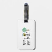 Étiquette À Bagage Sauvez les abeilles, Plante plus d'arbres! (Dos Vertical)