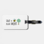 Étiquette À Bagage Sauvez les abeilles, Plante plus d'arbres! (Dos horizontal)