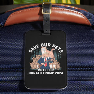 Étiquette À Bagage Sauvez nos animaux 2024 Président Trump Politique