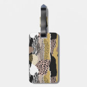 Étiquette À Bagage Savannah avec Monogramme personnalisé et nom (Dos Vertical)