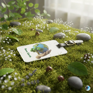 Étiquette À Bagage Save Earth, Save Nature Eco - Friendly