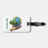 Étiquette À Bagage Save Earth, Save Nature Eco - Friendly (Dos horizontal)