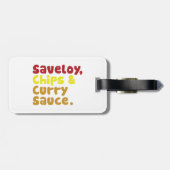 Étiquette À Bagage Saveloy, chips & Curry Sauce. (Dos horizontal)