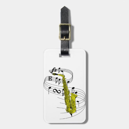 Étiquette À Bagage Saxophone (Devant Vertical)