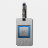 Étiquette À Bagage Saxophone ; aspect métal brossé (Dos Vertical)