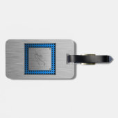 Étiquette À Bagage Saxophone ; aspect métal brossé (Dos horizontal)