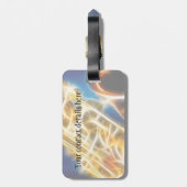 Étiquette À Bagage Saxophone - fractale (Dos Vertical)