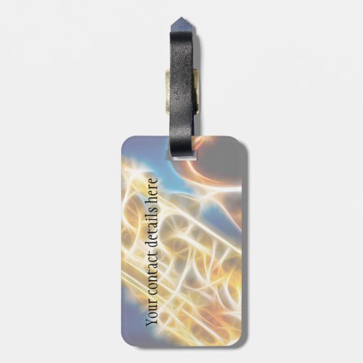 Étiquette À Bagage Saxophone - fractale (Dos Vertical)