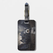 Étiquette À Bagage Scandale d'Halloween Schnauzer Miniature (Dos Vertical)