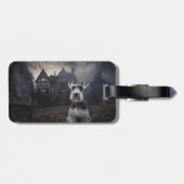 Étiquette À Bagage Scandale d'Halloween Schnauzer Miniature (Dos horizontal)